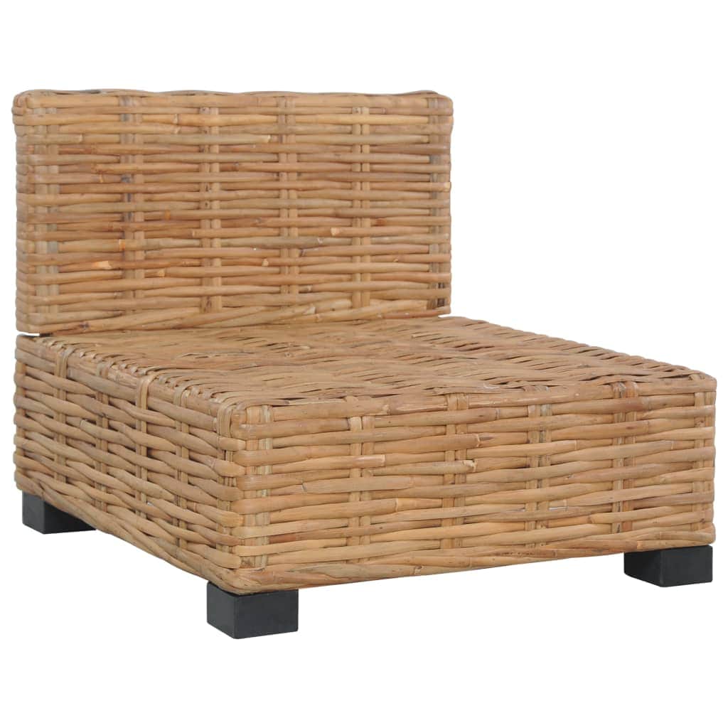 Armless Sofa with Cushions Natural
