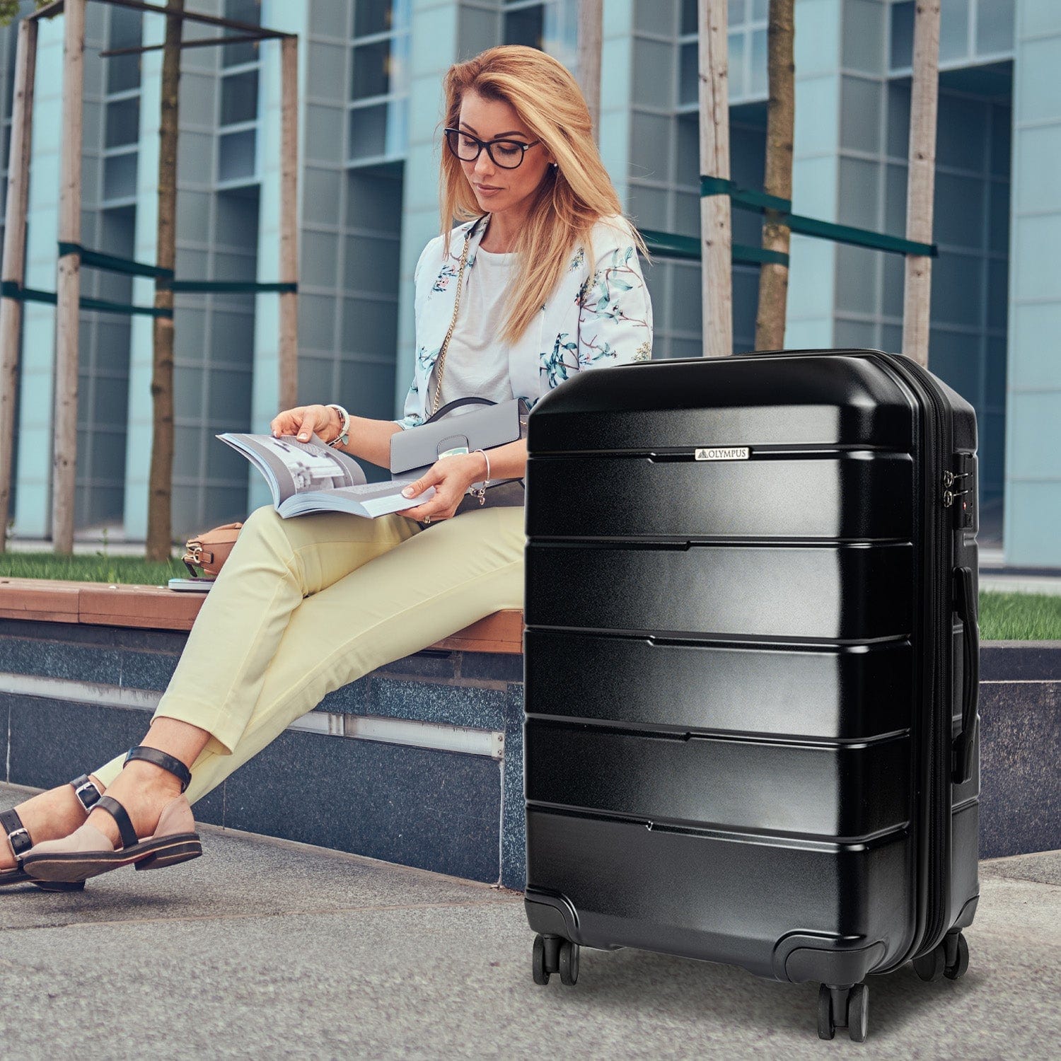 Artemis 28in Hard Shell Suitcase ABS+PC Jet Black with Black colour