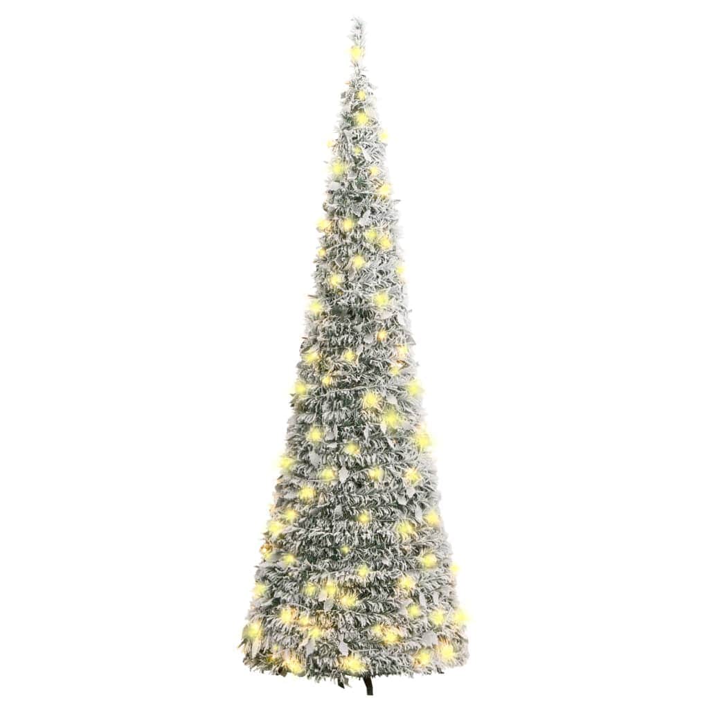Artificial Christmas Tree Pop-up Flocked Snow 100 LEDs