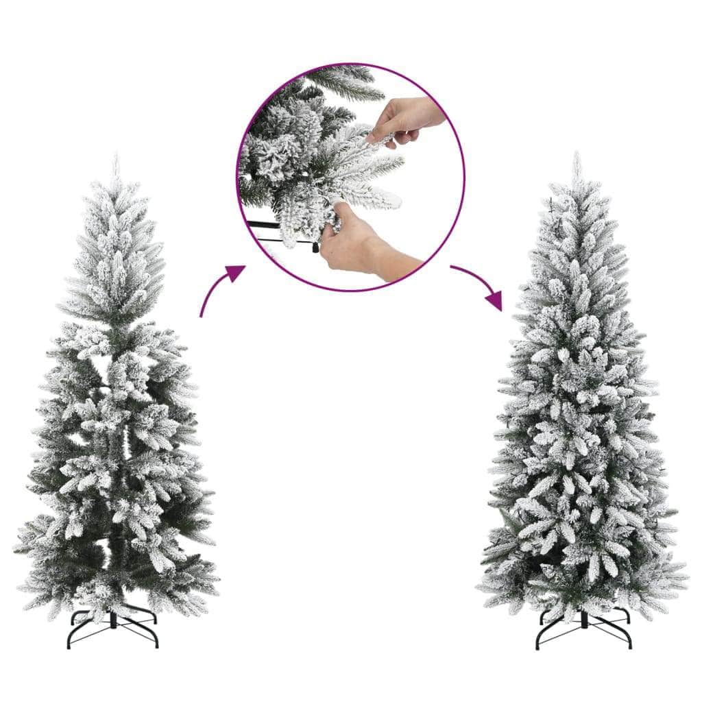 Artificial Christmas Tree with Flocked Snow 210 cm PVC&PE