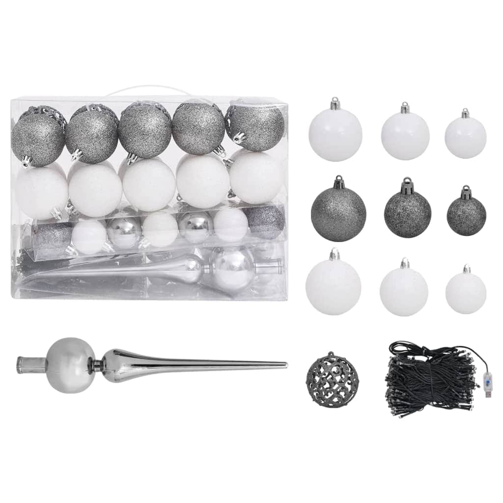 Artificial Christmas Tree with LEDs& Ball Set&Pine Cones 180 cm