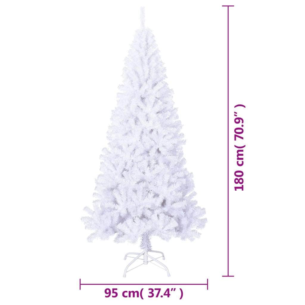 Artificial Christmas Tree with Thick Branches White 150 cm PVC