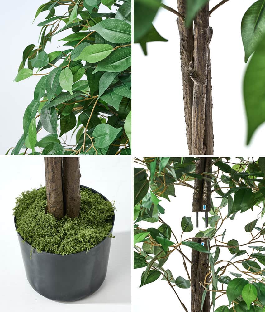 Artificial Ficus Tree 150cm Two Pack Lifelike Potted Indoor Plant Décor