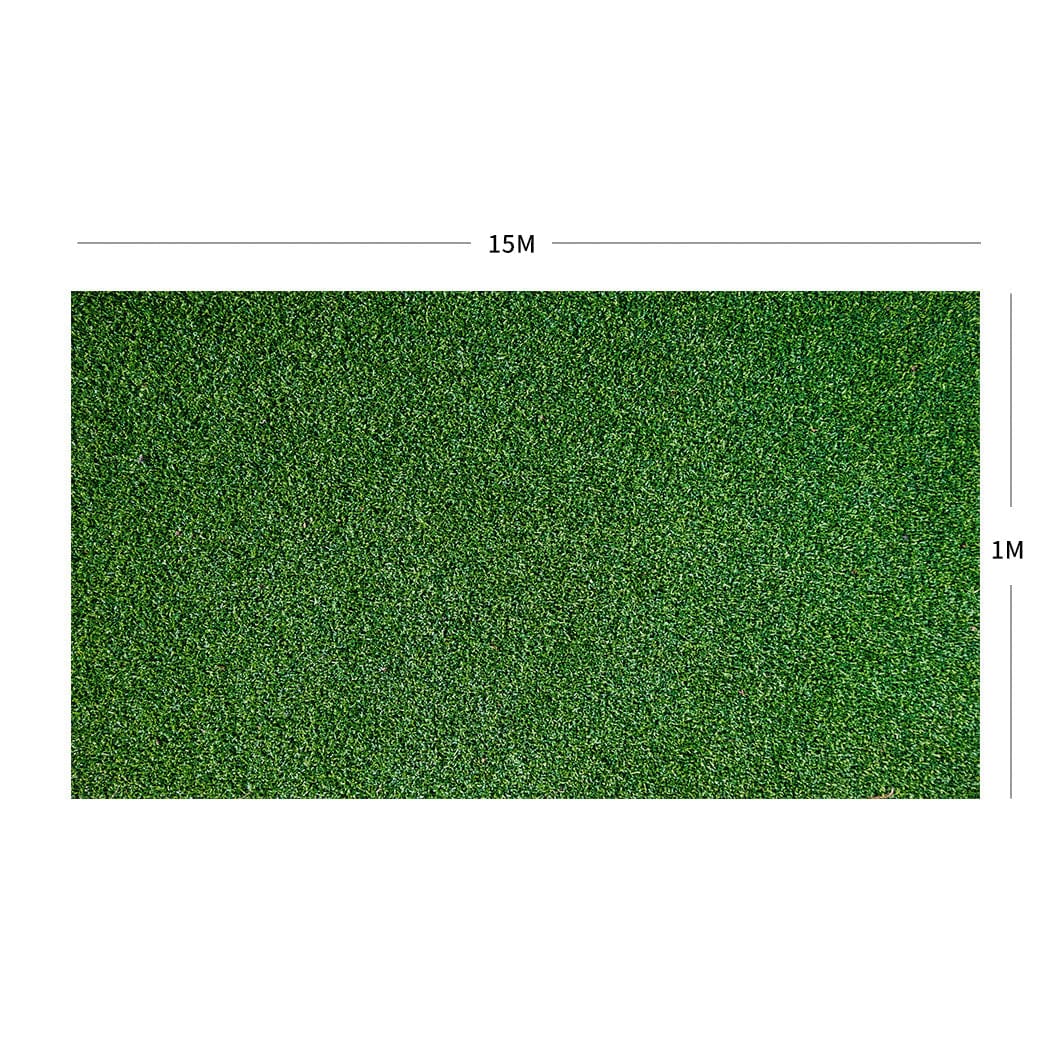 Fake Lawn Flooring Outdoor - Artificial Grass Synthetic Turf 1x15m 15SQM - photo 11