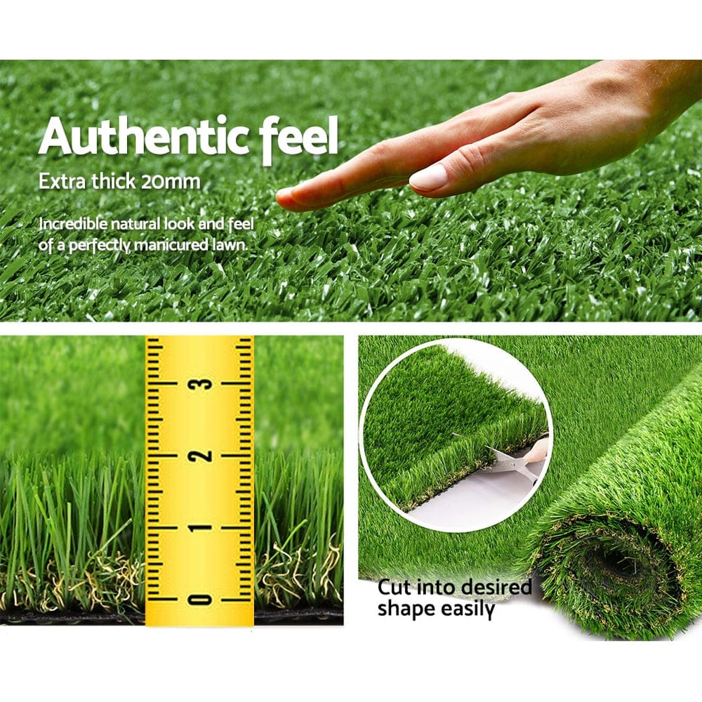 Artificial Grass 60SQM 30mm Synthetic Fake Lawn Turf Plastic Plant 4-coloured 2mx5m, 30Mm