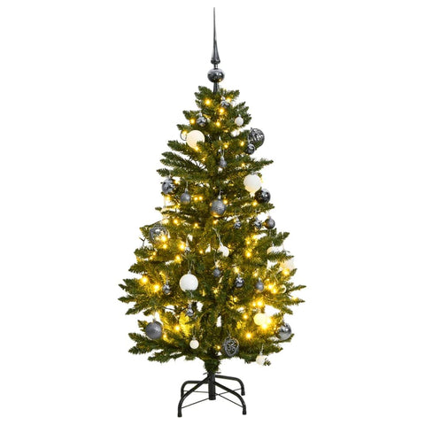 Artificial Hinged Christmas Tree,150 LEDs, Ball Set 150/120 cm
