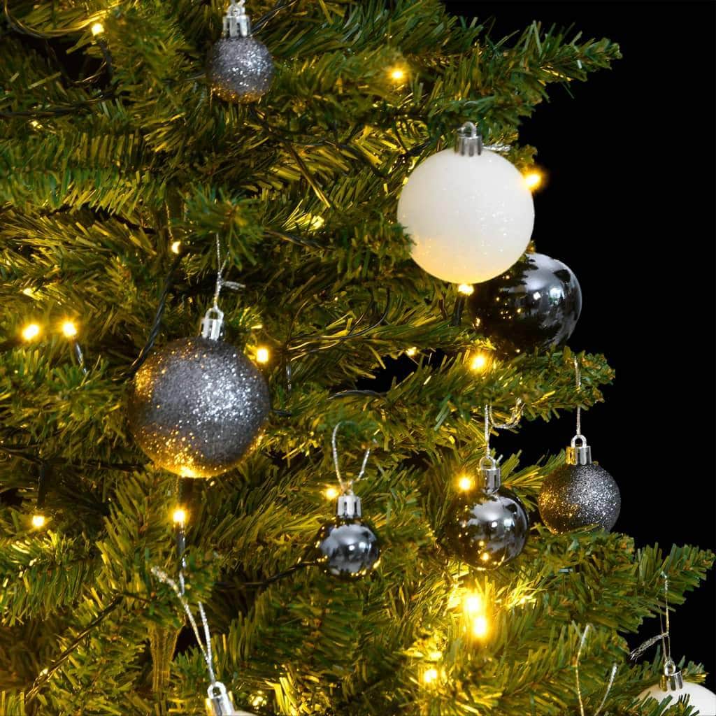 Artificial Hinged Christmas Tree,150 LEDs, Ball Set 150/120 cm