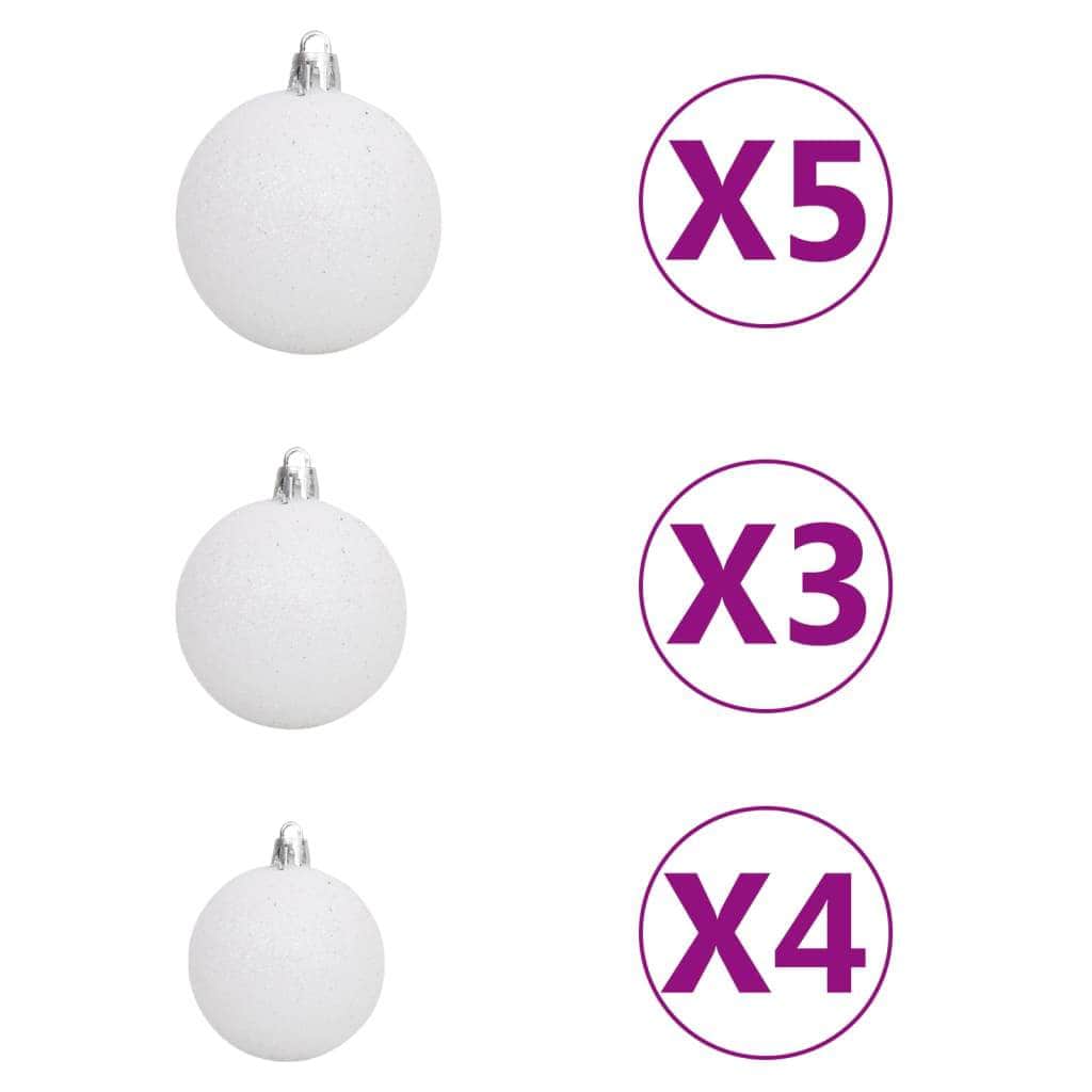 Artificial Hinged Christmas Tree,150 LEDs, Ball Set 150/120 cm