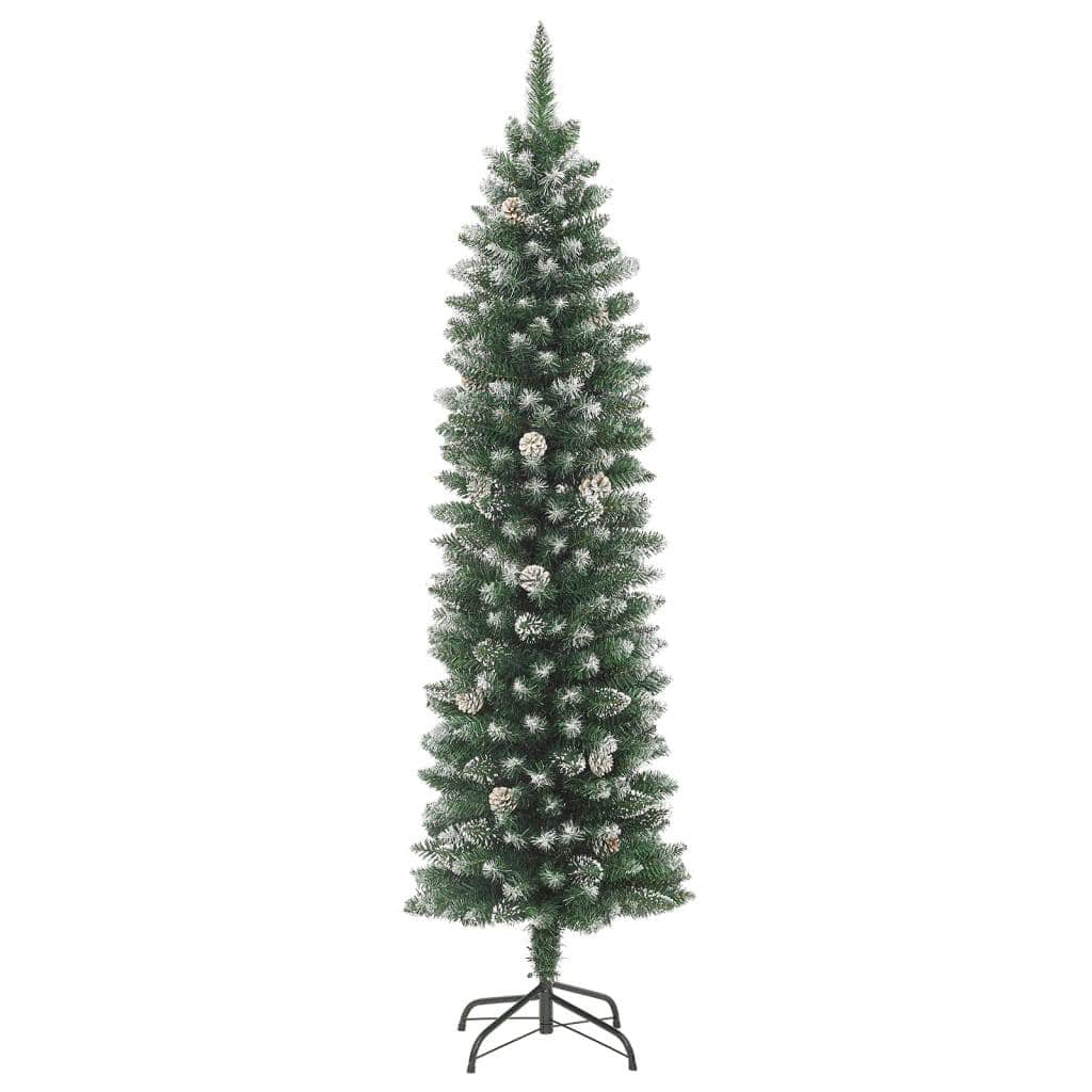 Artificial Slim Christmas Tree with Stand 210 cm PVC