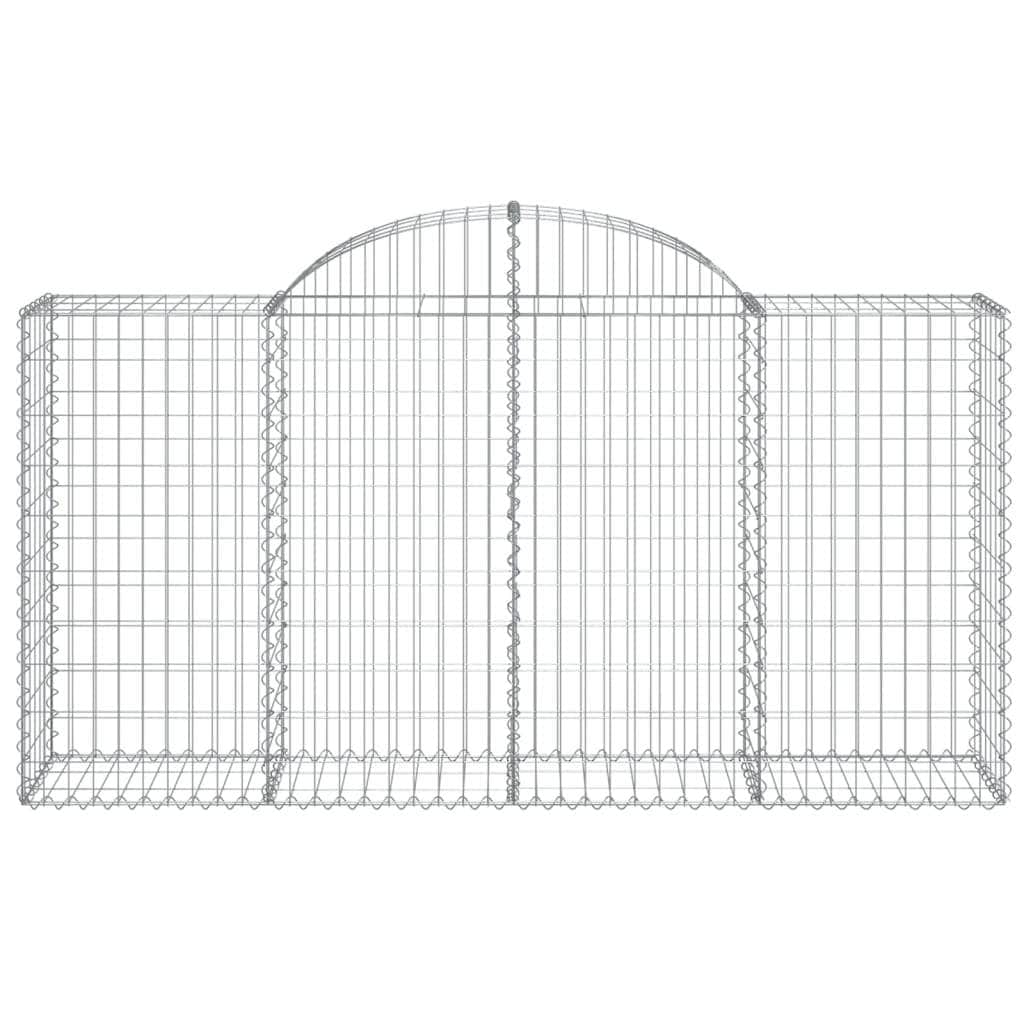 Artisanal Ambience: Set of Galvanized Iron Arched Gabion Baskets