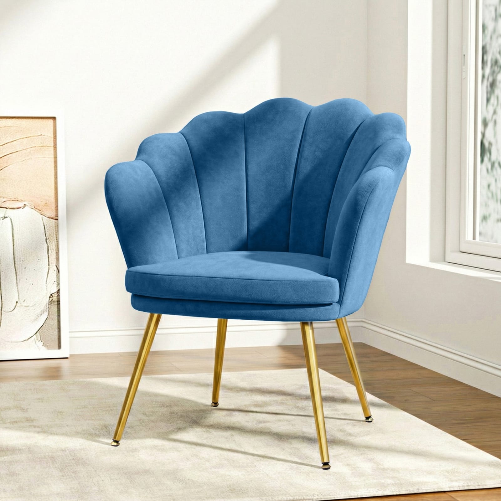Armchair Velvet Blue Callista, Arm Chairs & Recliners