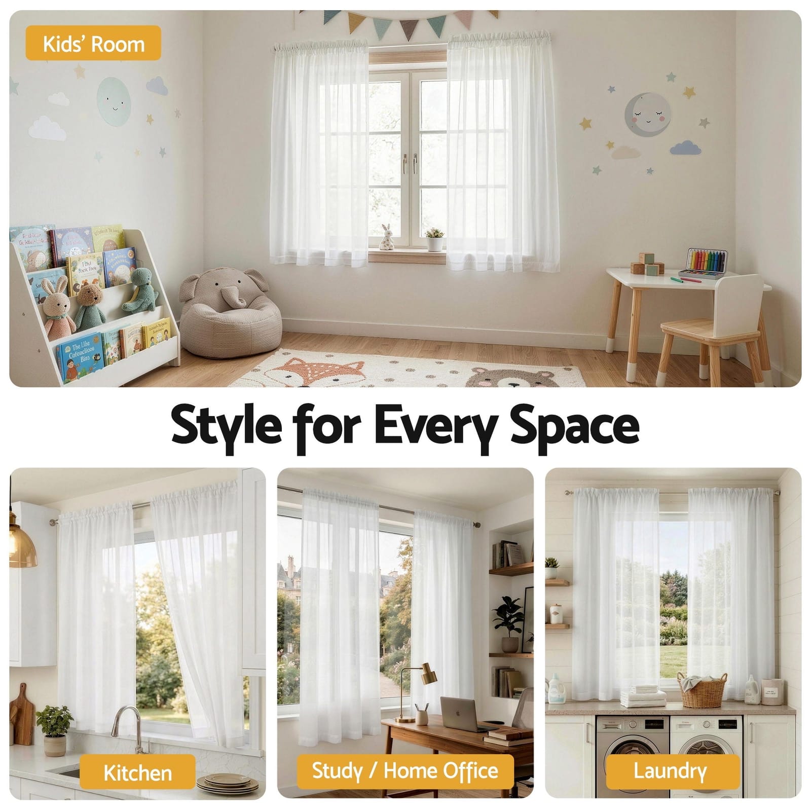 Blockout Curtains 132x160cm Rod Pocket, Home & Garden