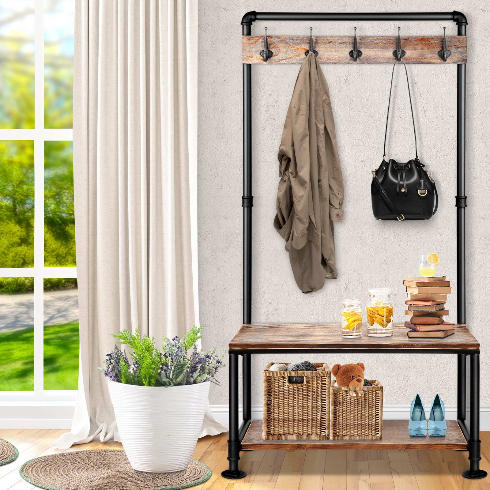 Clothes Rack Coat Stand 161X80Cm Hanger Closet, Clothing & Wardrobe Storage