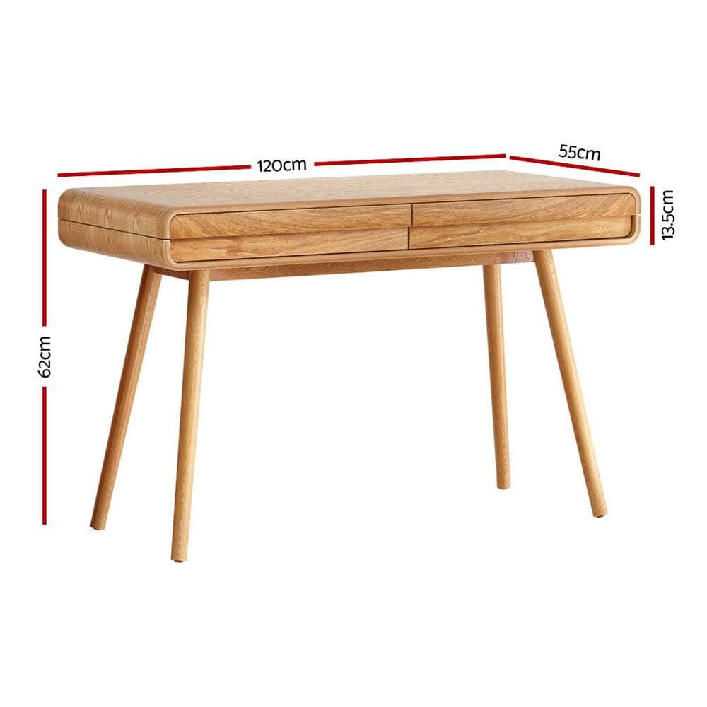 Ash Wood Legs Computer Desk with Office Storage Drawers