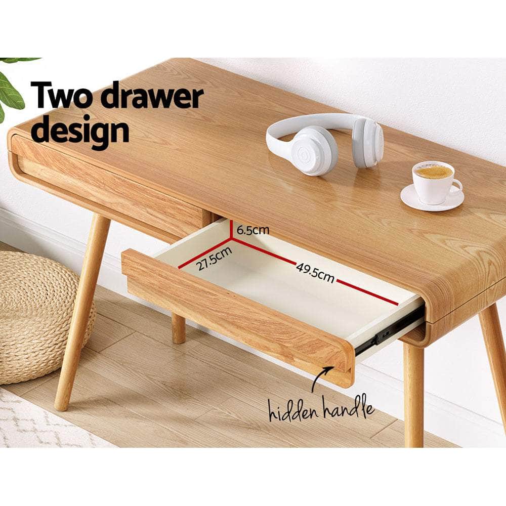 Ash Wood Legs Computer Desk with Office Storage Drawers