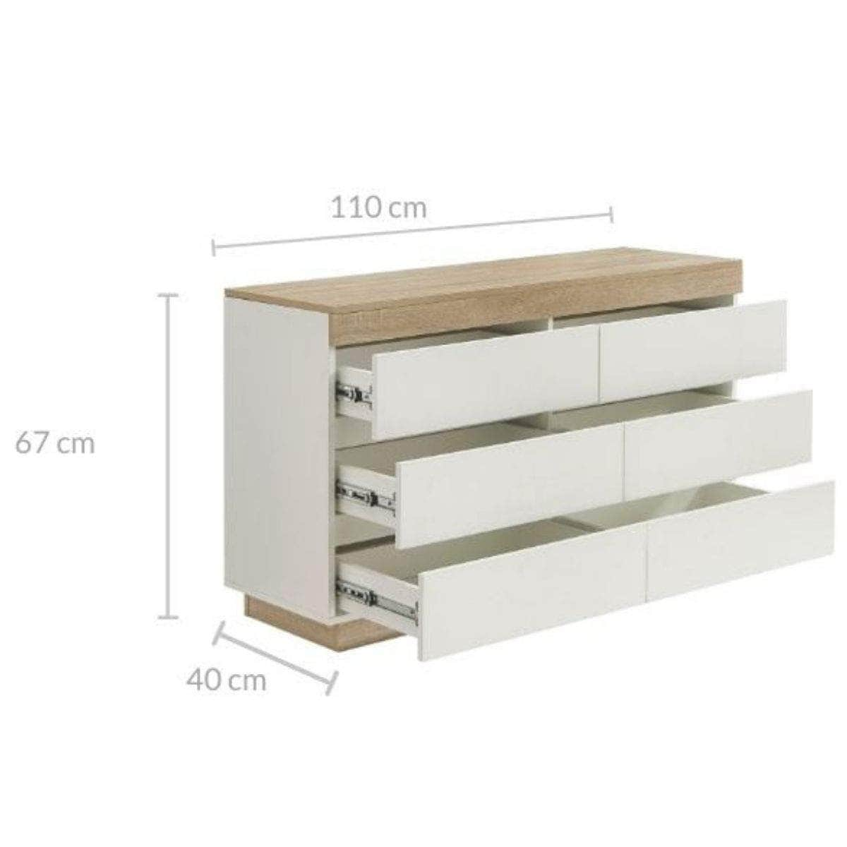 Ashley Coastal White Wooden Chest Of 6 Drawers