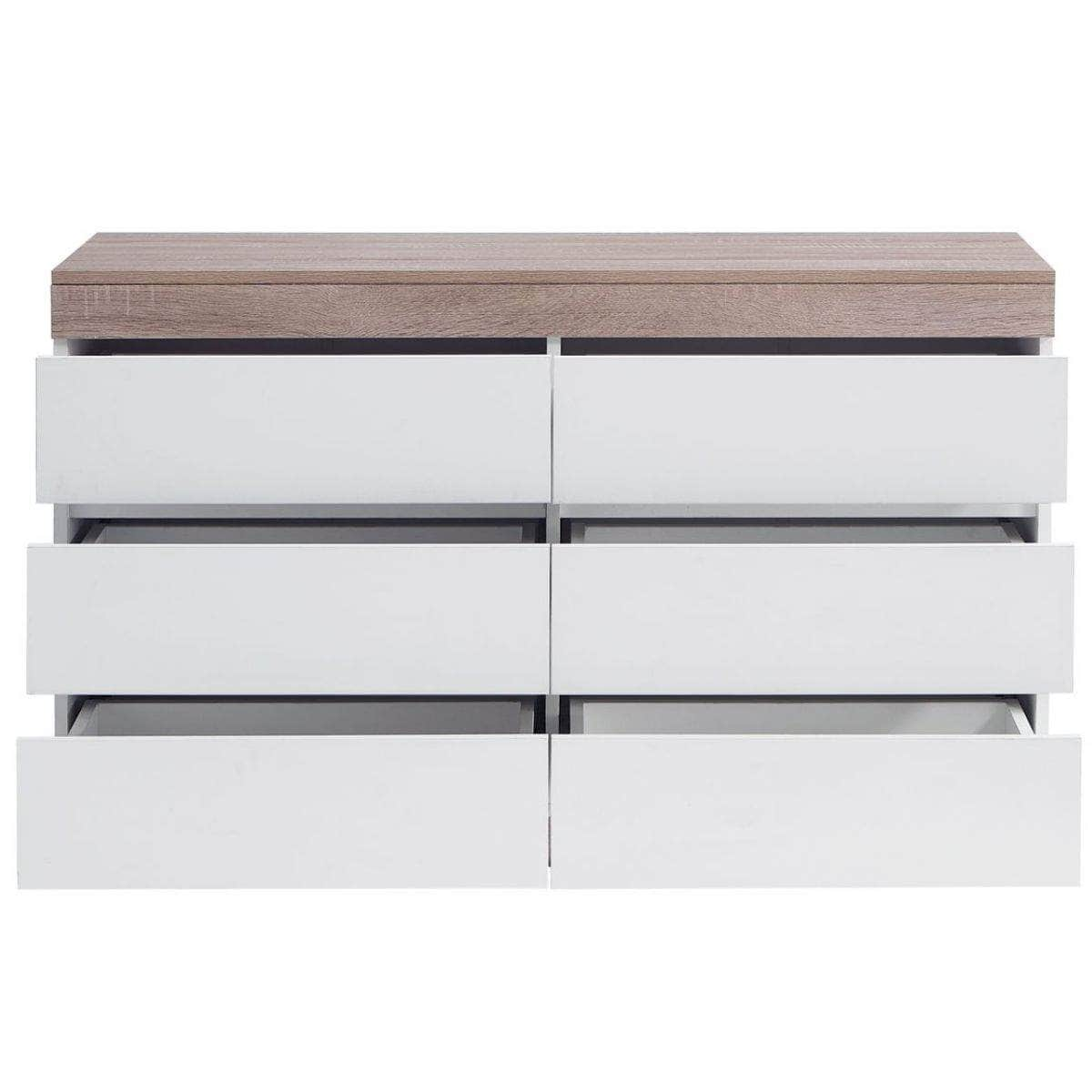 Ashley Coastal White Wooden Chest Of 6 Drawers