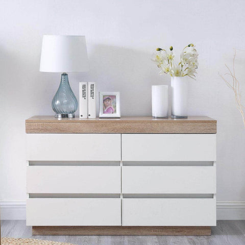 Ashley Coastal White Wooden Chest Of 6 Drawers