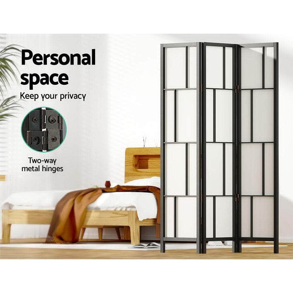 Ashton Room Divider Screen Privacy Wood Dividers Stand 3 Panel Black