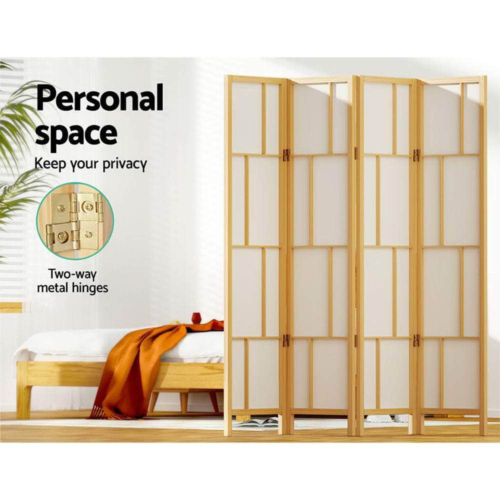 Ashton Room Divider Screen Privacy Wood Dividers Stand 4 Panel Natural