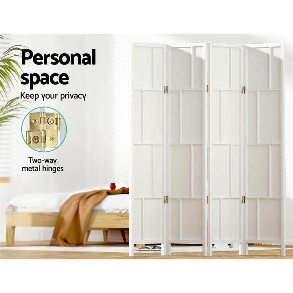 Ashton Room Divider Screen Privacy Wood Dividers Stand 4 Panel White