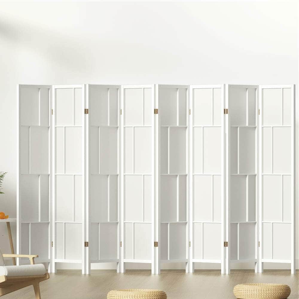 Ashton Room Divider Screen Privacy Wood Dividers Stand 8 Panel White