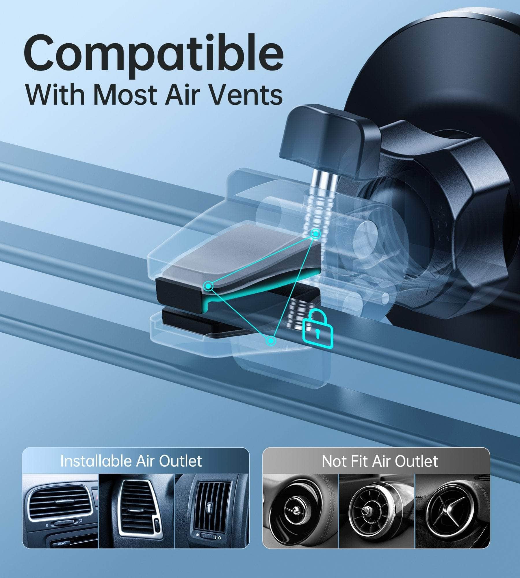 At0004 Magsafe Iphone 12 Magnetic Car Mount Car Air Vent Phone Holder
