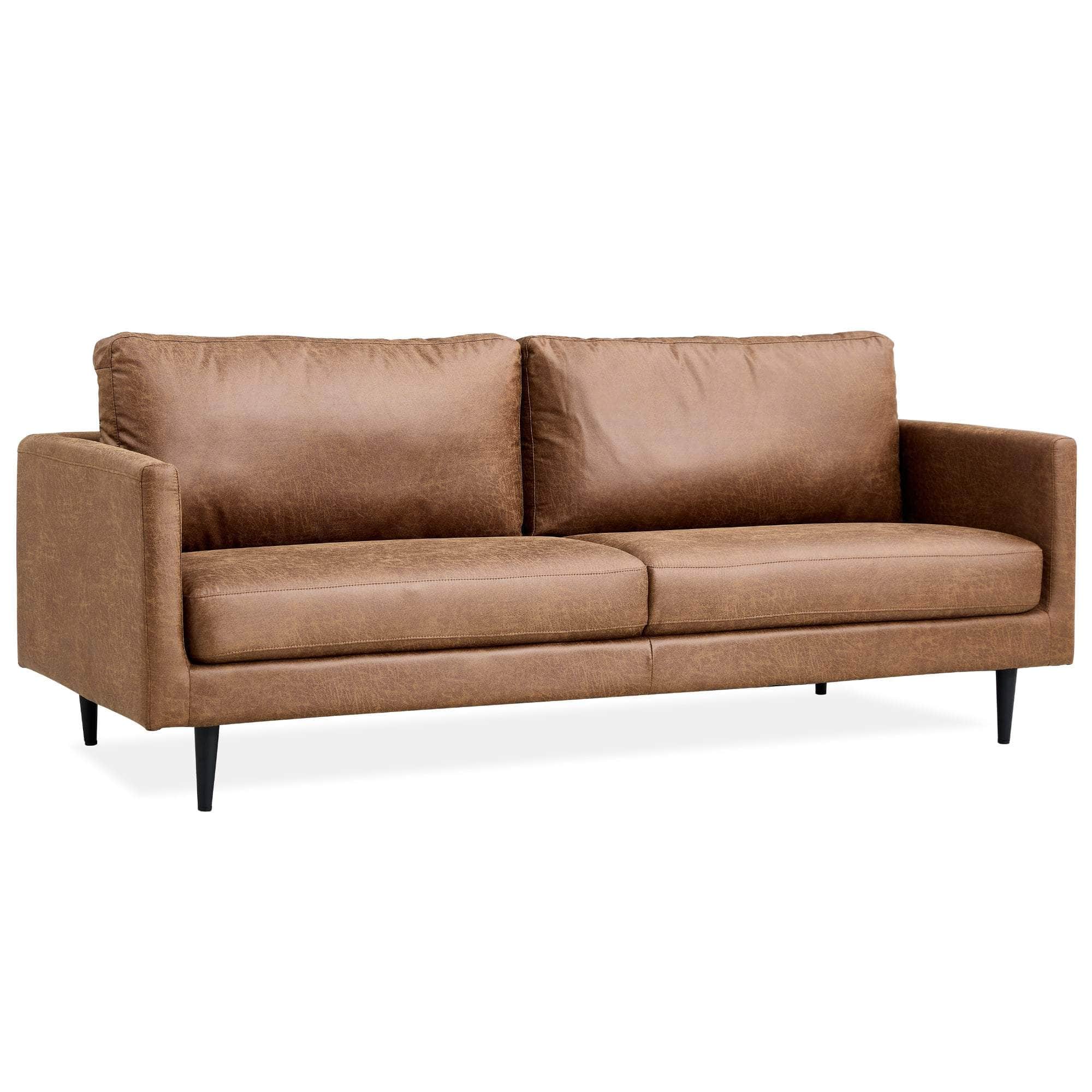 Athena 3 Seater Sofa Fabric Uplholstered Lounge Couch - Saddle