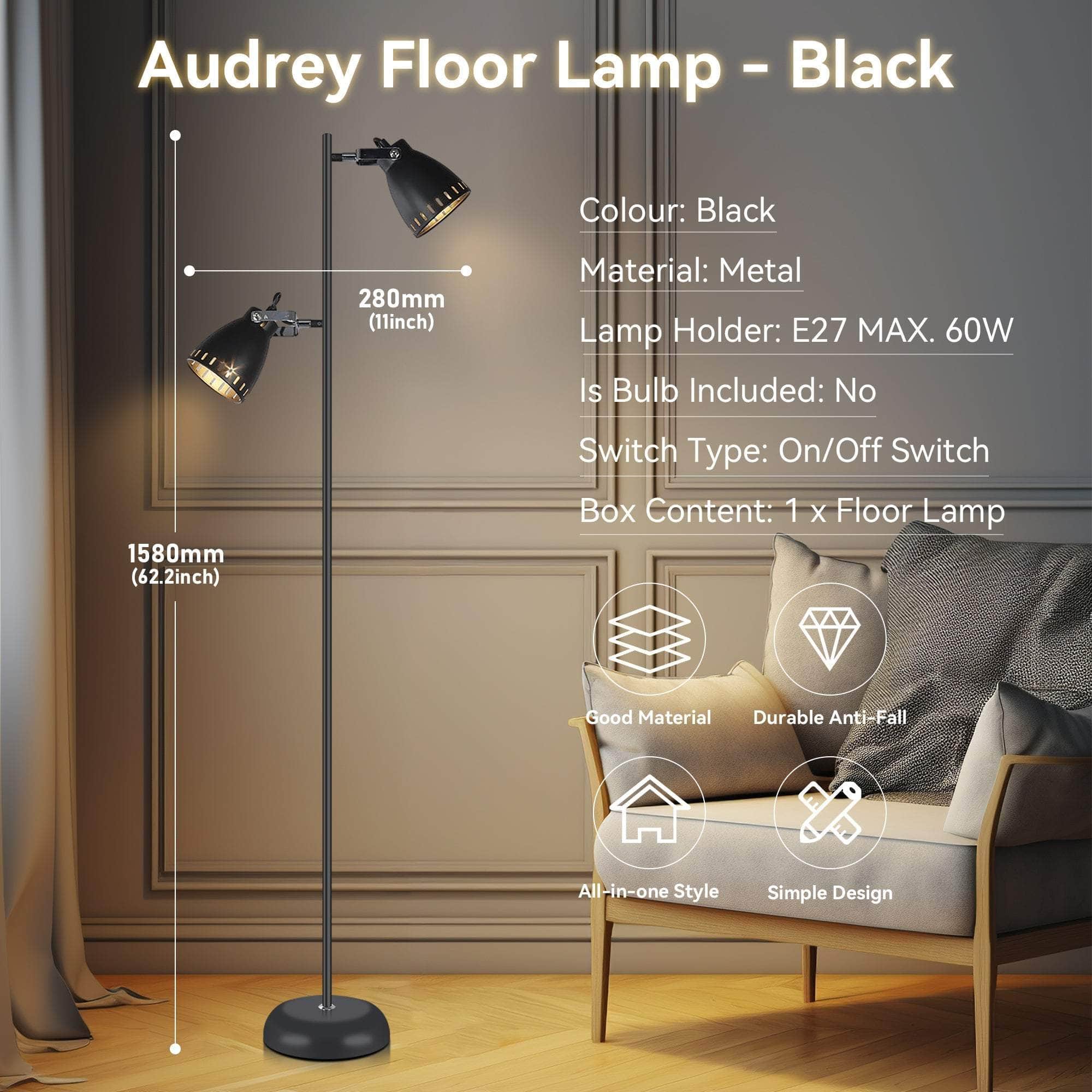 Audrey Floor Lamp - Black