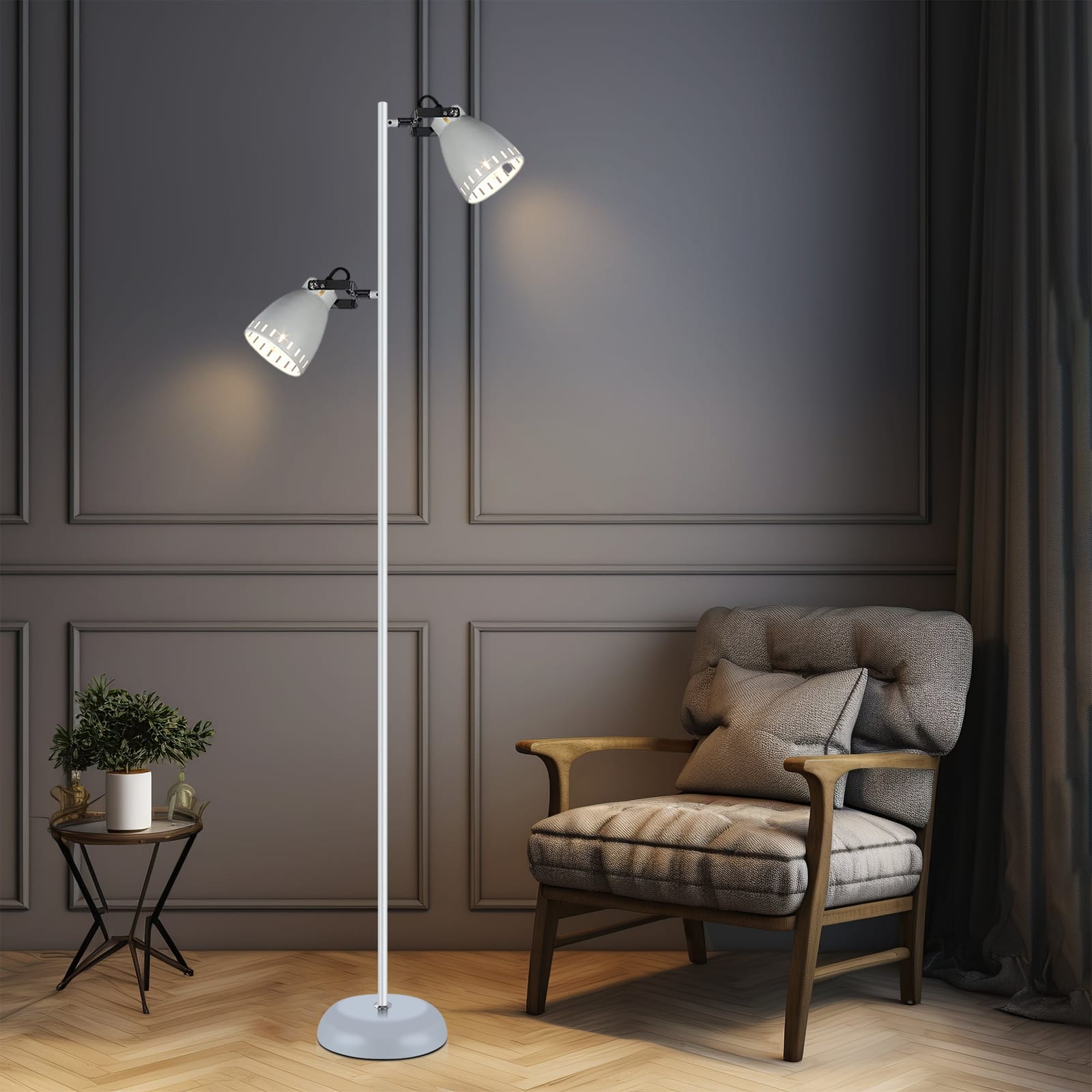 Night Lights & Ambient Lighting - Elegant Audrey Floor Lamp - White - photo 11