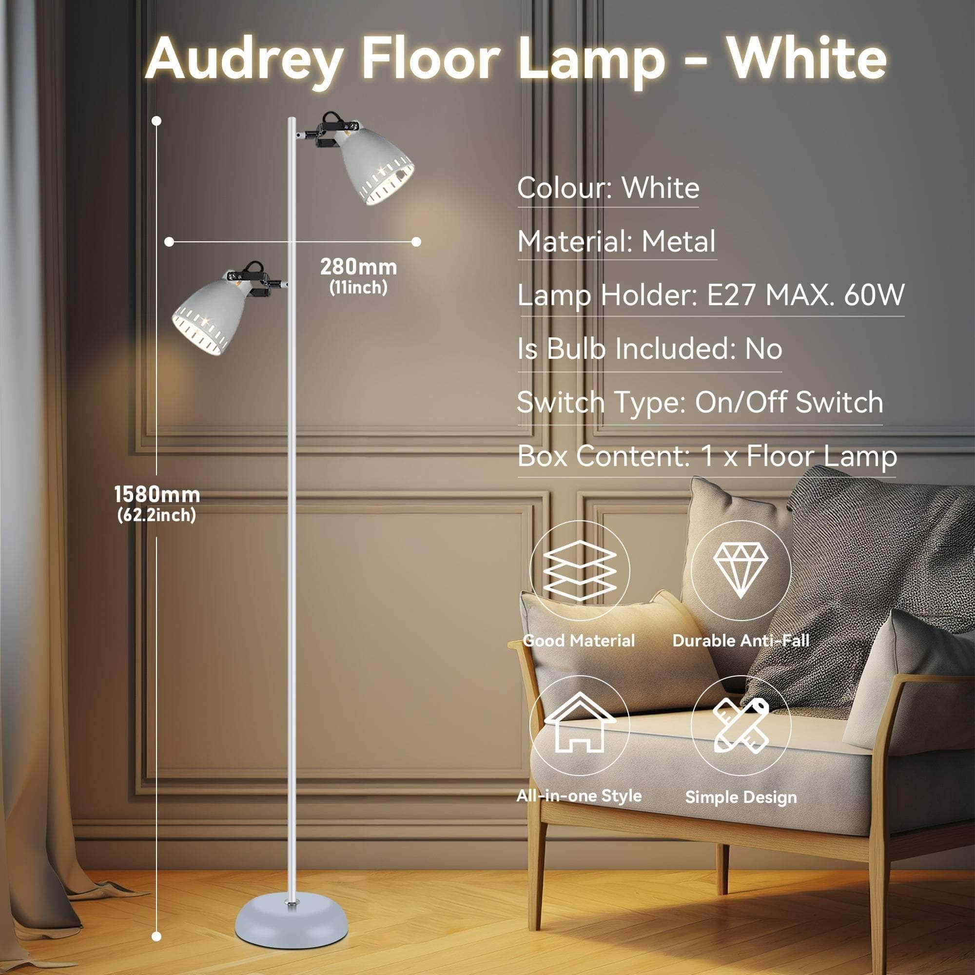 Audrey Floor Lamp - White