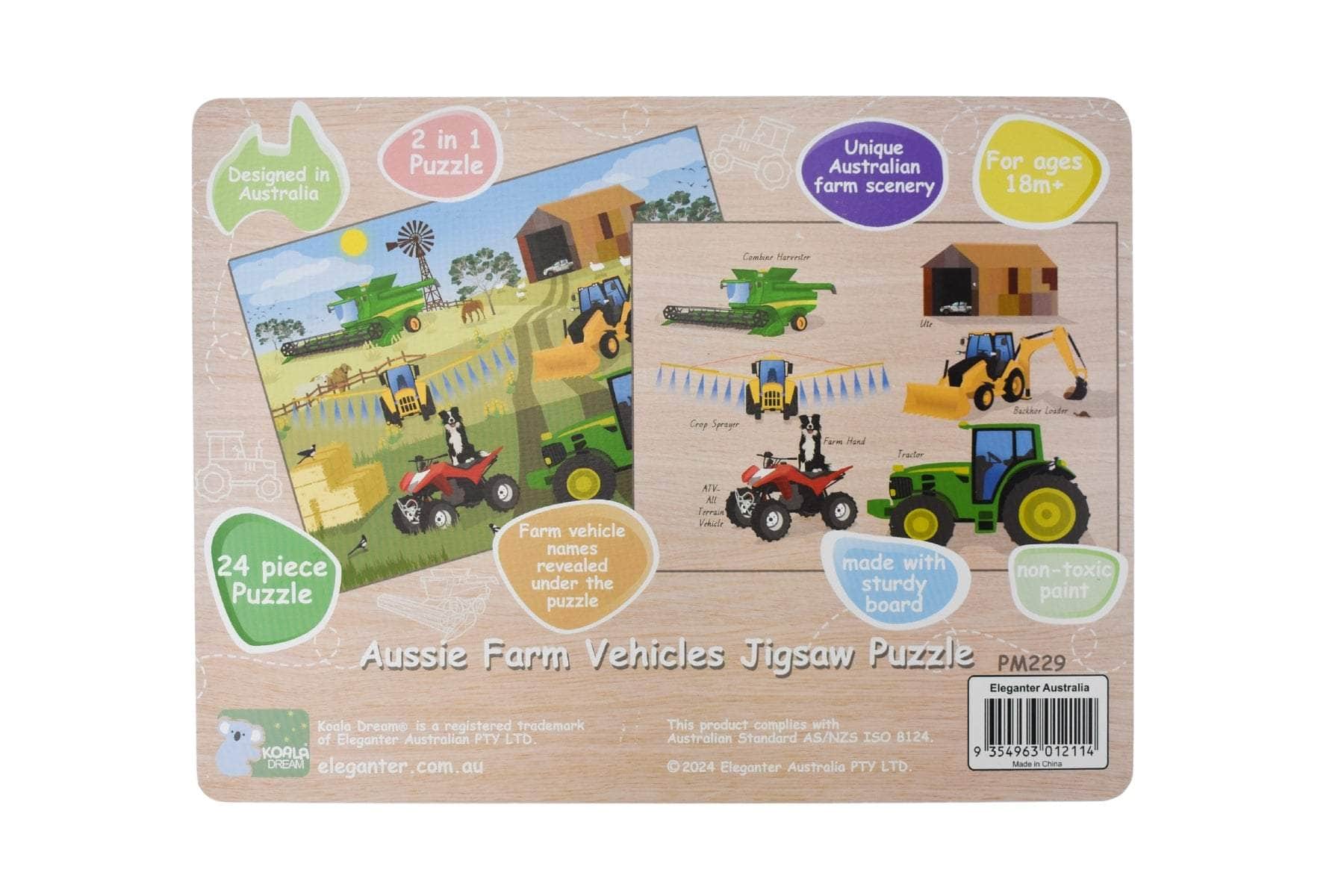 Aussie farm vehicles jigsaw puzzle 24pcs