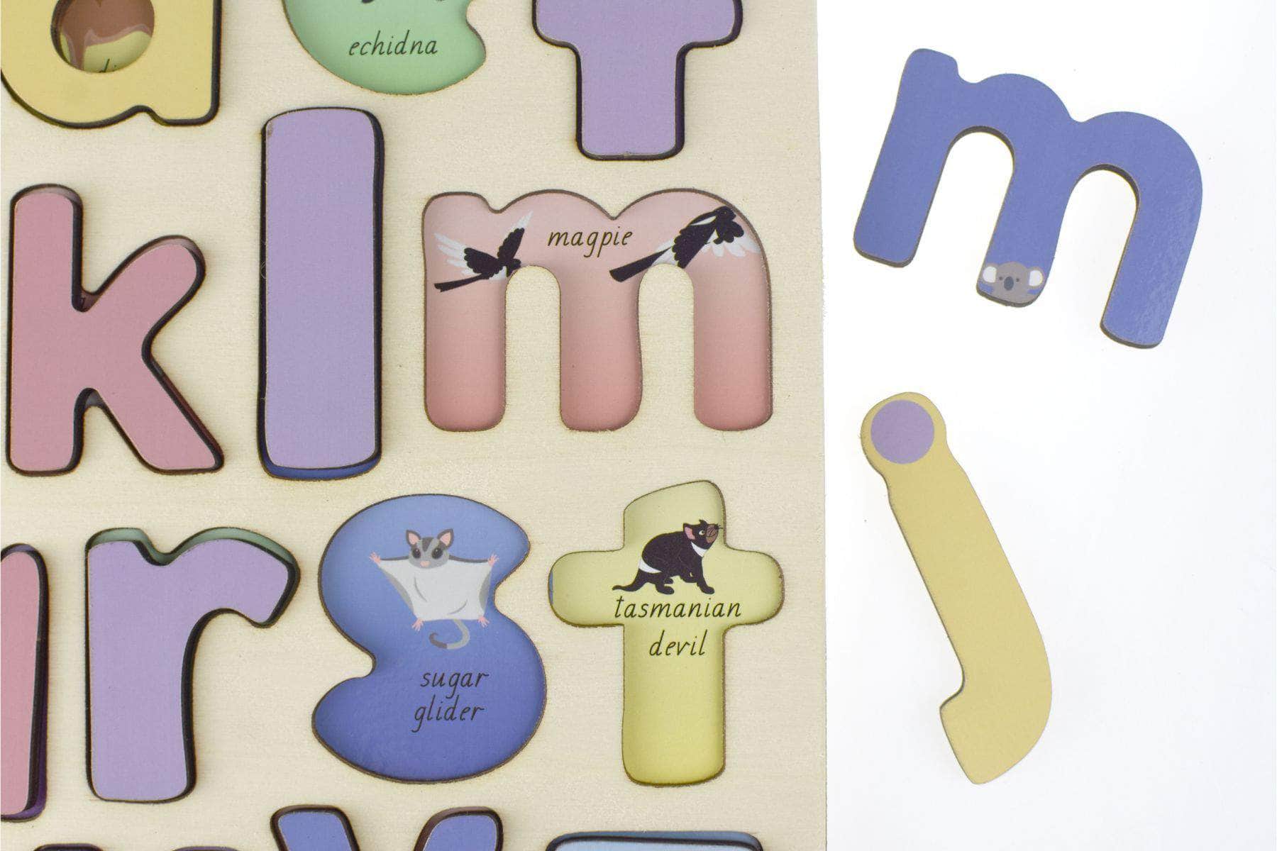 Australian animals a-z lowercase alphabet puzzle