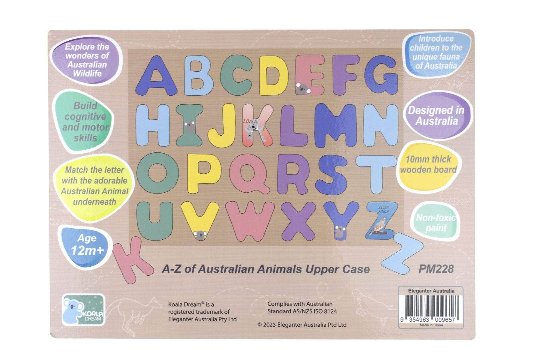Australian animals a-z uppercase alphabet puzzle