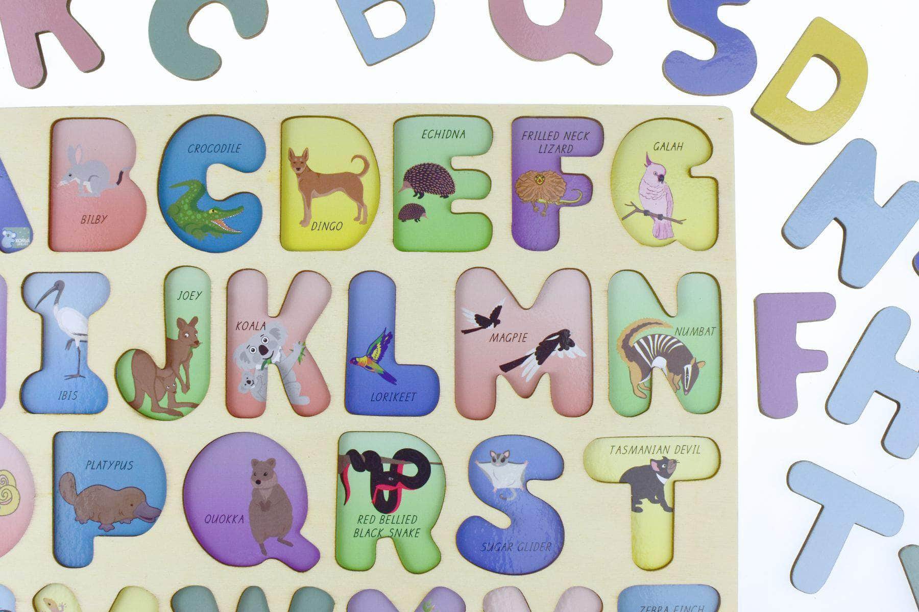 Australian animals a-z uppercase alphabet puzzle