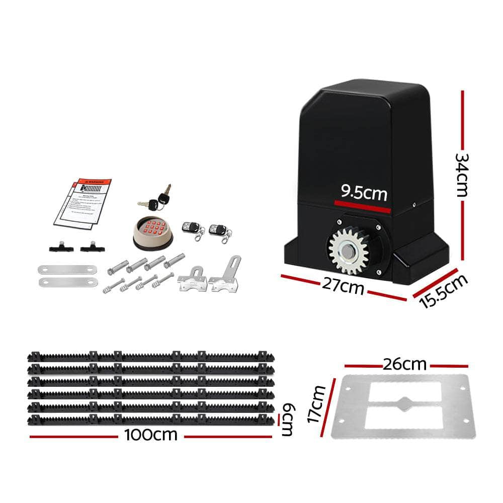 Auto Electric Sliding Gate Opener 1000KG Keypad 6M Rails