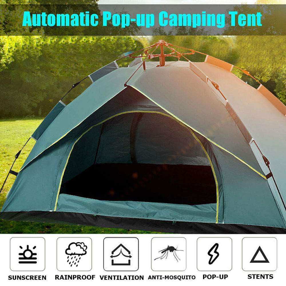 Automatic Camping Tent 3-4 Person with Moisture Proof Pad