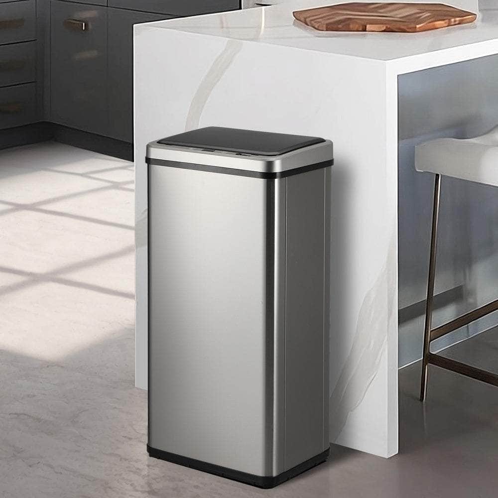 Automatic Motion Sensor Bin 50L Silver
