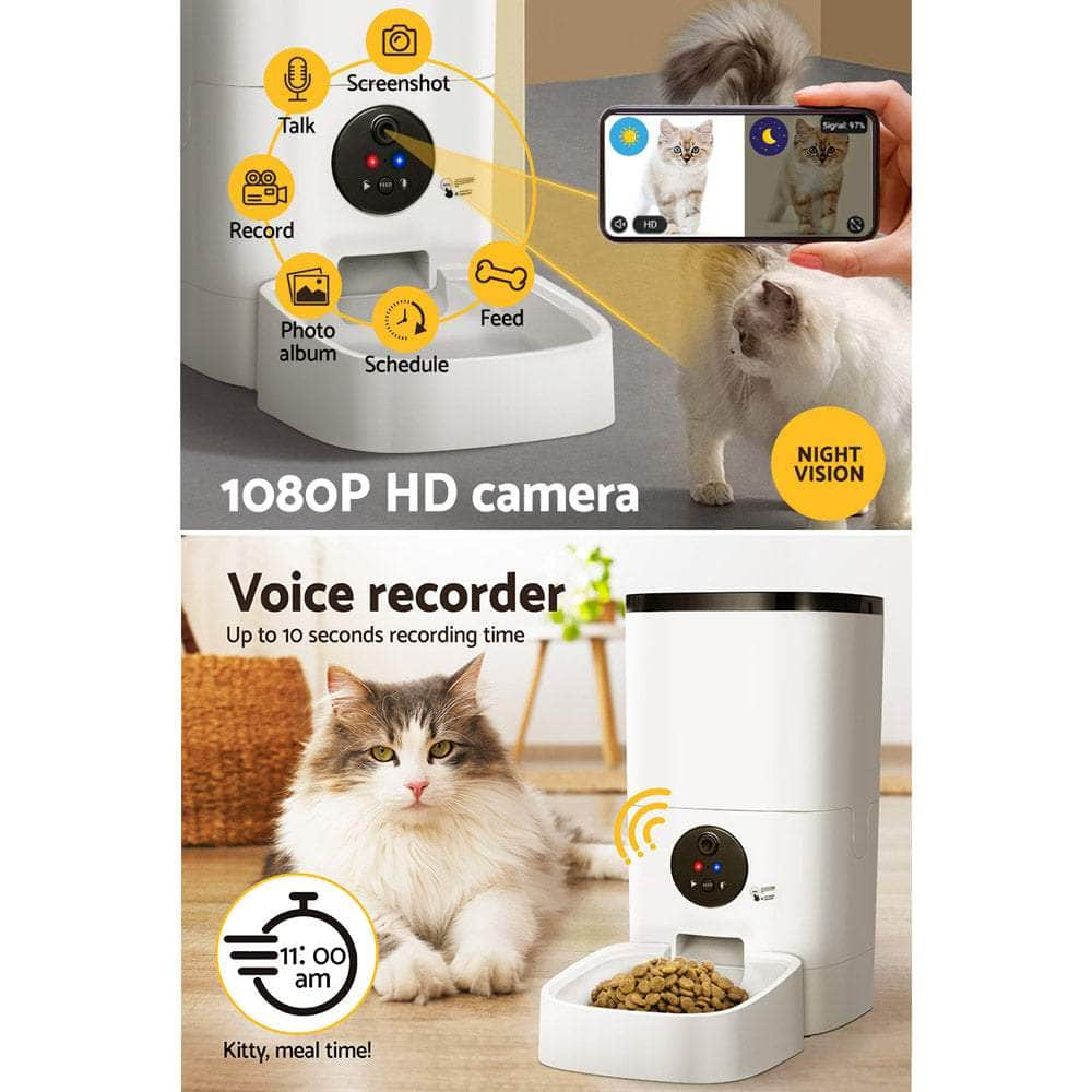 Automatic Pet Feeder 6L Auto Camera Dog Cat Smart Video