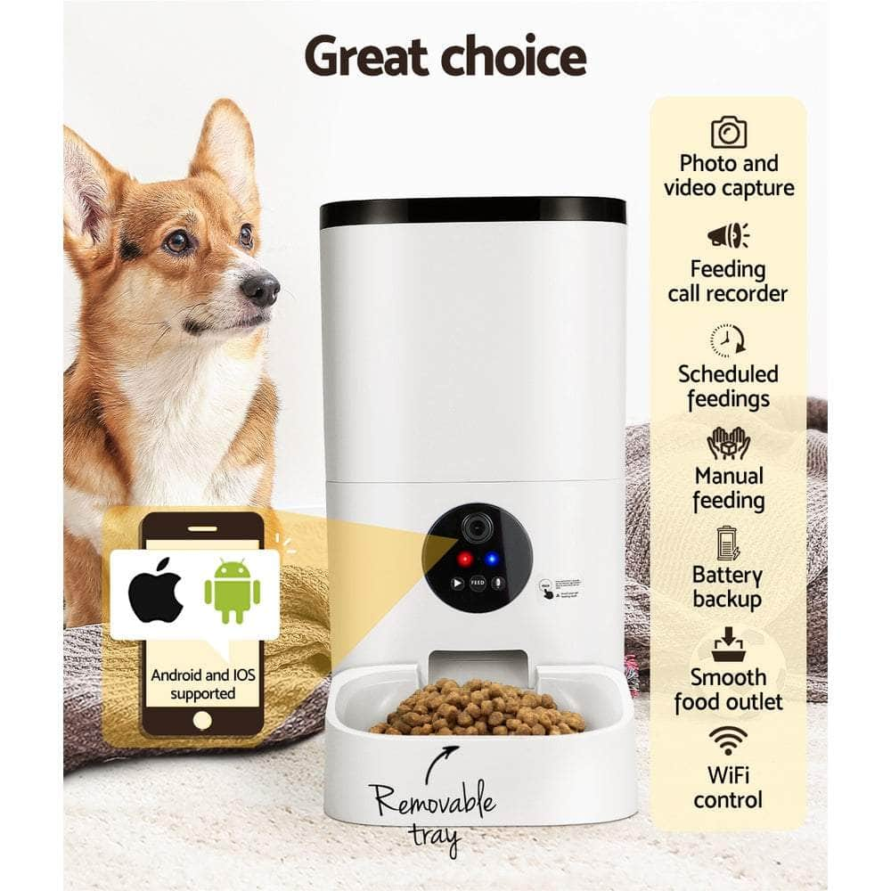 Automatic Pet Feeder 6L Auto Camera Dog Cat Smart Video