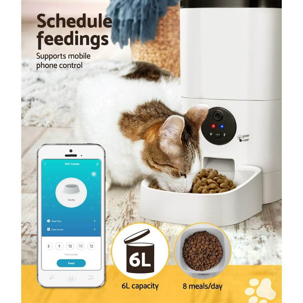 Automatic Pet Feeder 6L Auto Camera Dog Cat Smart Video