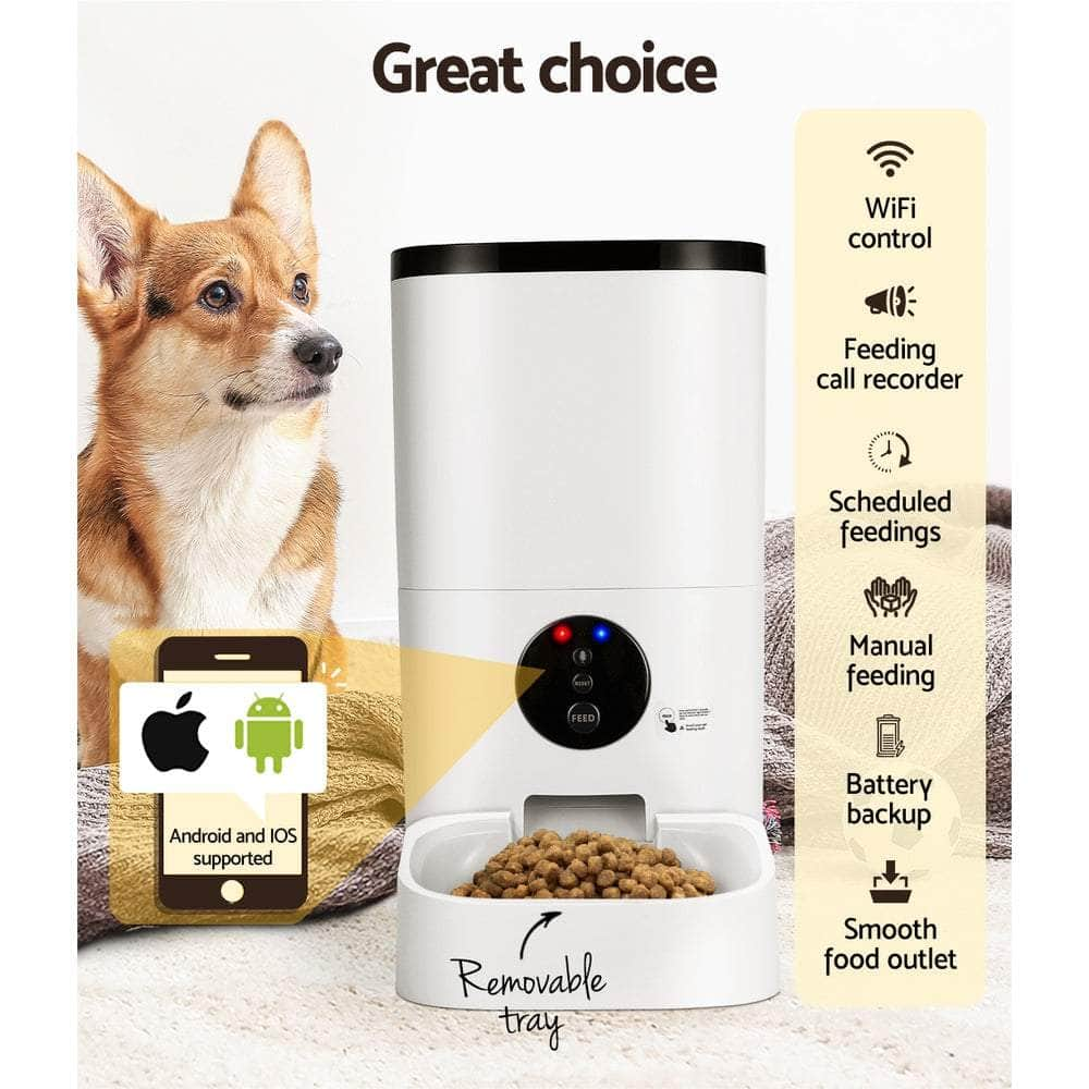 Automatic Pet Feeder 6L Auto Wifi Dog Cat Feeder Smart Food App Control