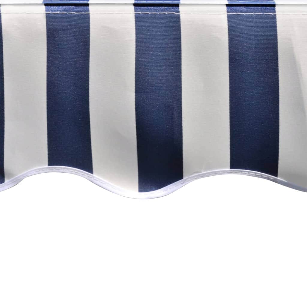 Awning Top Sunshade Canvas Blue & White M