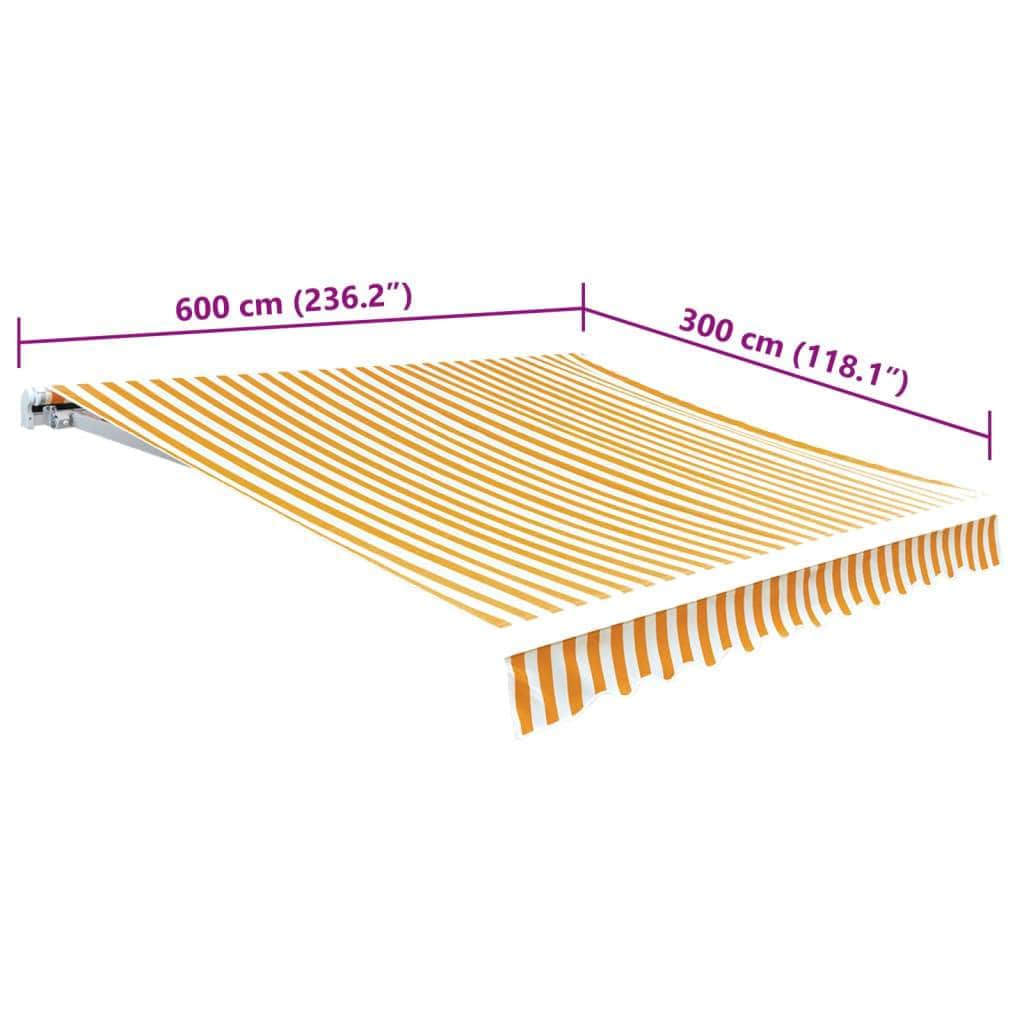 Awning Top Sunshade Canvas Yellow & White L