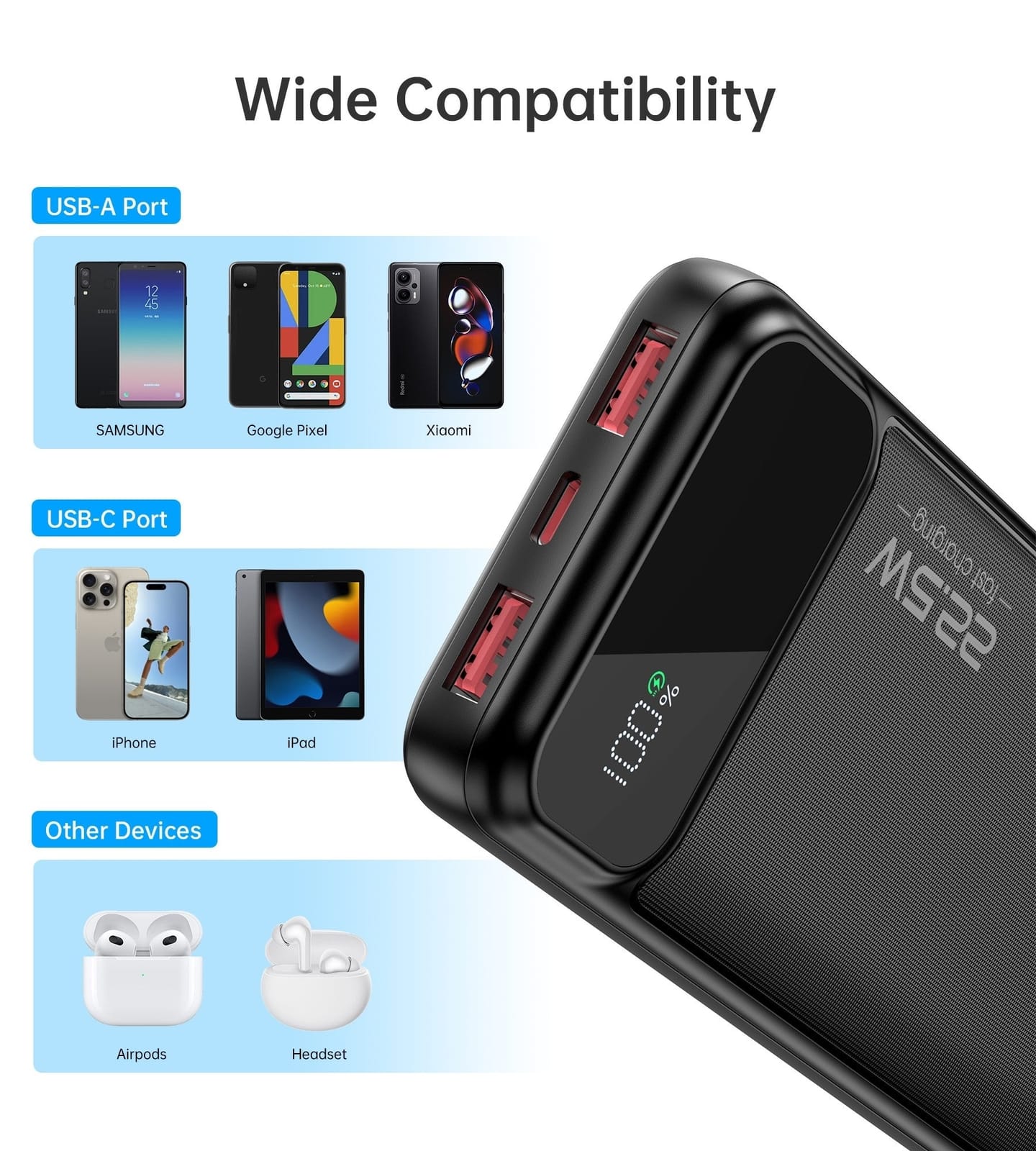 Power Banks & Chargers - 10000mAh Power Bank PD22.5W with Digital Display - photo 15