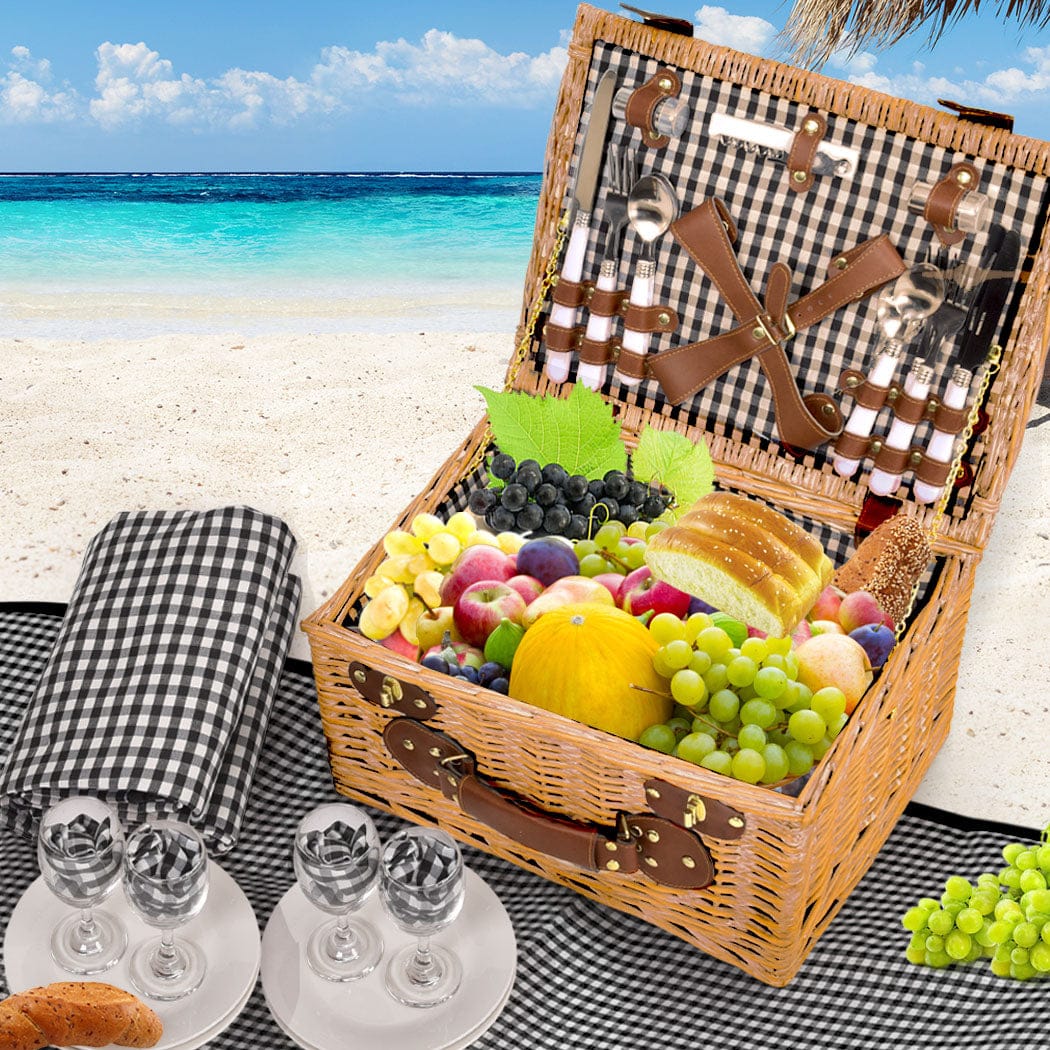 4 - Person Picnic Basket Baskets Set Outdoor with SC4 id