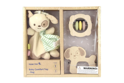 Baby Comforter Rattle Gift Set - Puppy Dog