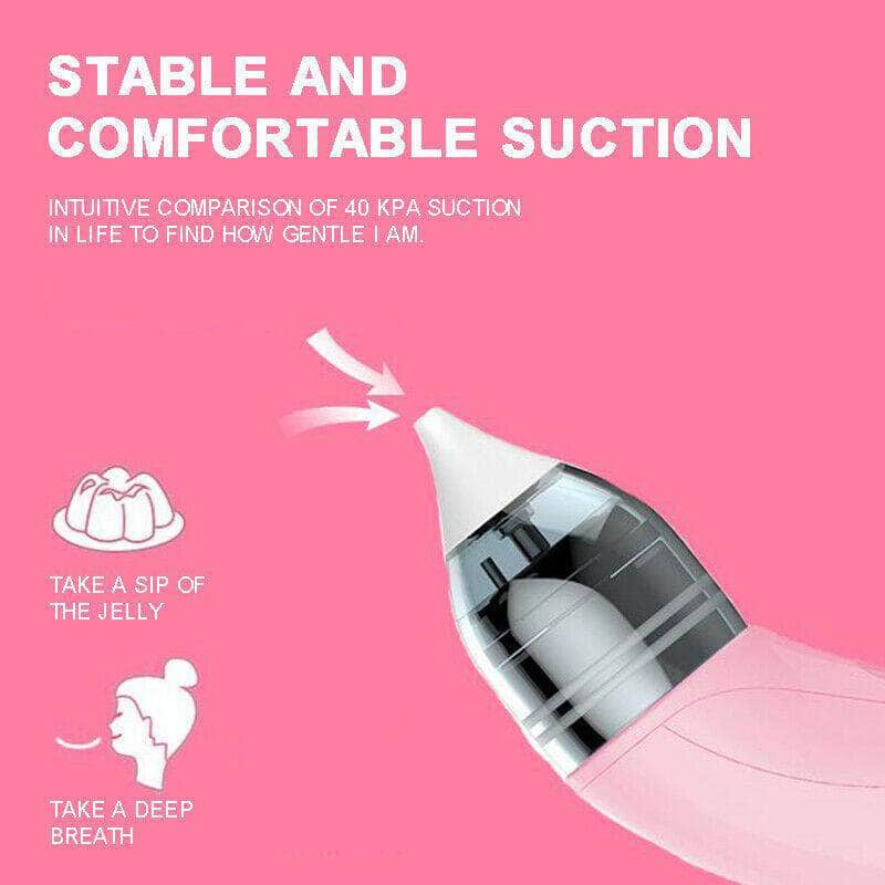 Baby Nasal Aspirator Electric Safe Hygienic Nose Cleaner Snot Sucker For Baby (Red)