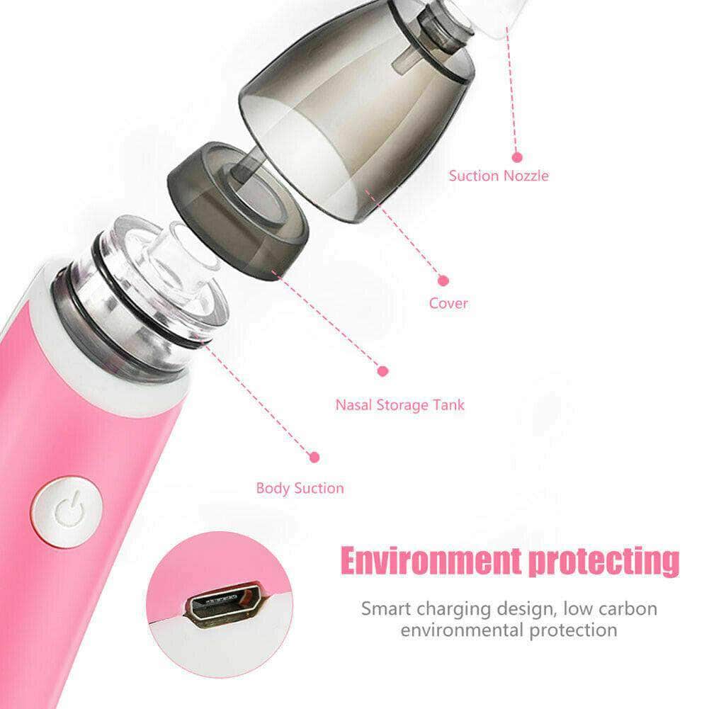 Baby Nasal Aspirator Electric Safe Hygienic Nose Cleaner Snot Sucker For Baby (Red)