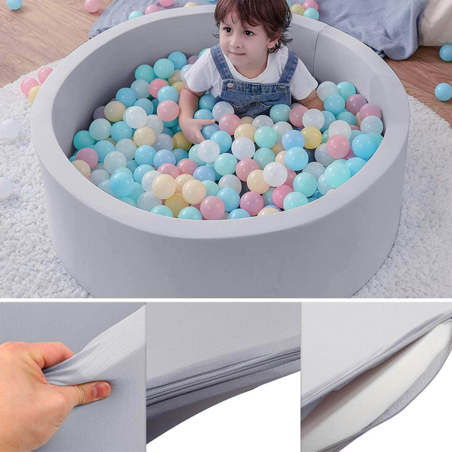 Baby Soft Kids Ocean Ball Play Pit Paddling Foam Pool Child Barrier Toy 90x30cm